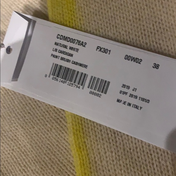 Marni Cardigan with yellow paint stripes cashmere - Picture 2 of 5